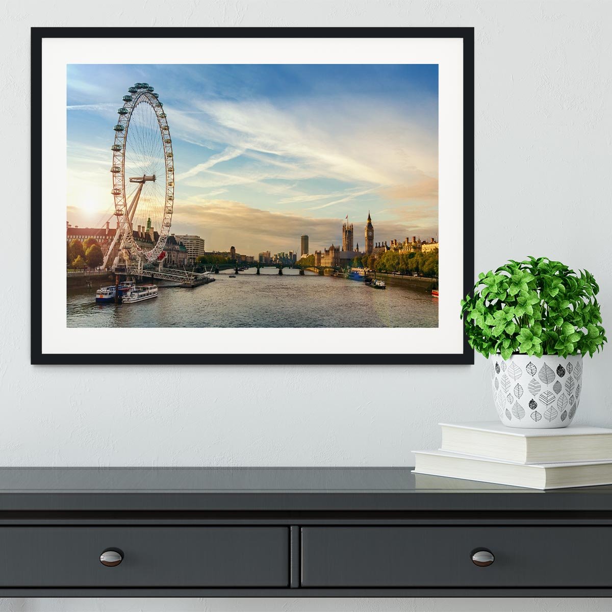 London morning sunrise Framed Print - Canvas Art Rocks - 1