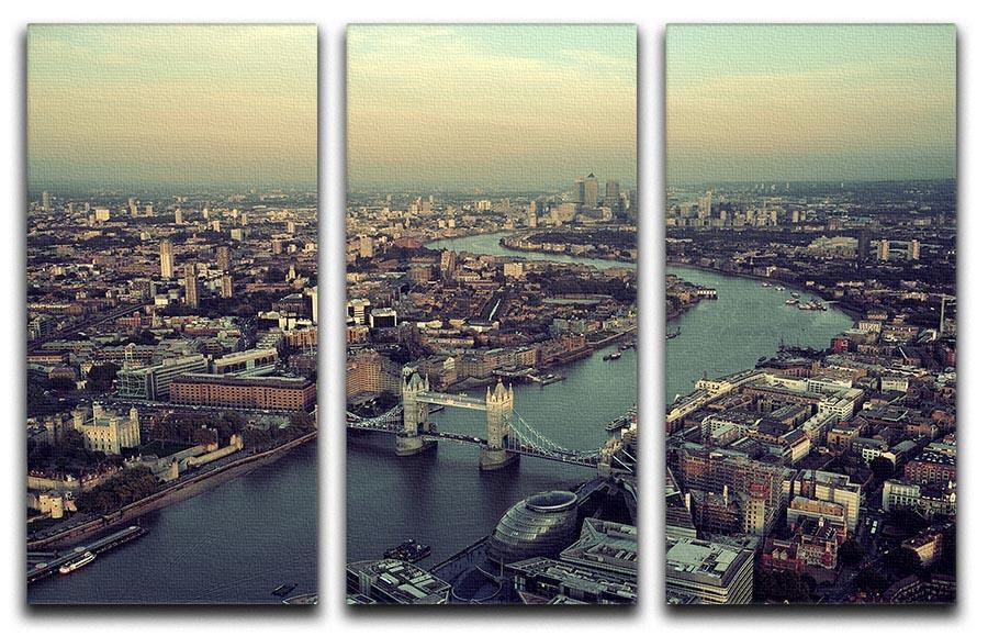 London rooftop view panorama at sunset 3 Split Panel Canvas Print - Canvas Art Rocks - 1