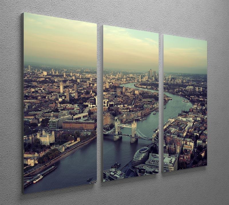 London rooftop view panorama at sunset 3 Split Panel Canvas Print - Canvas Art Rocks - 2