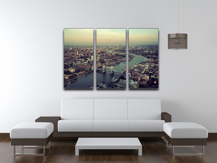 London rooftop view panorama at sunset 3 Split Panel Canvas Print - Canvas Art Rocks - 3