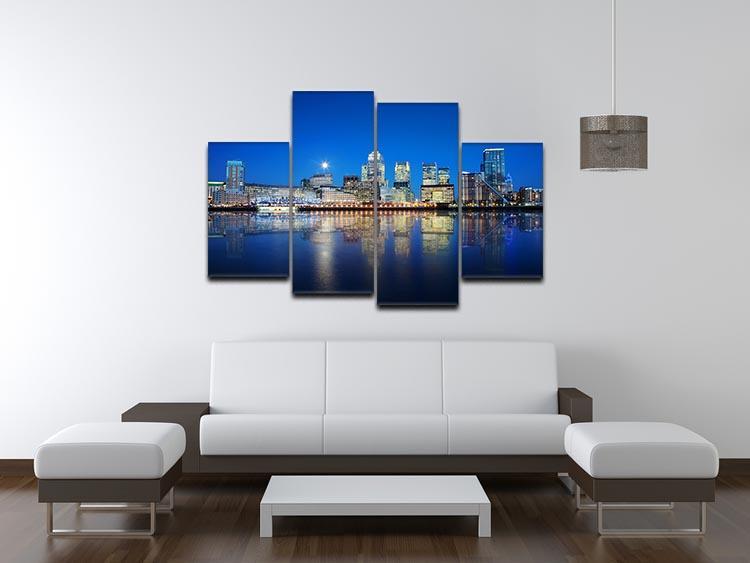 London skyscrapers reflected 4 Split Panel Canvas  - Canvas Art Rocks - 3