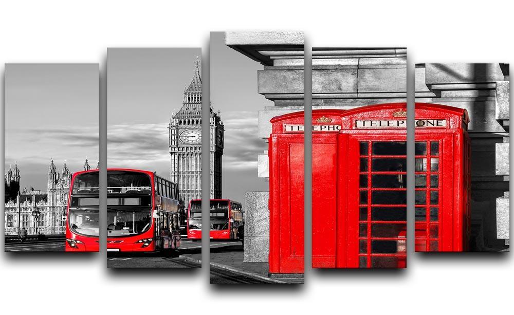 London symbols 5 Split Panel Canvas  - Canvas Art Rocks - 1