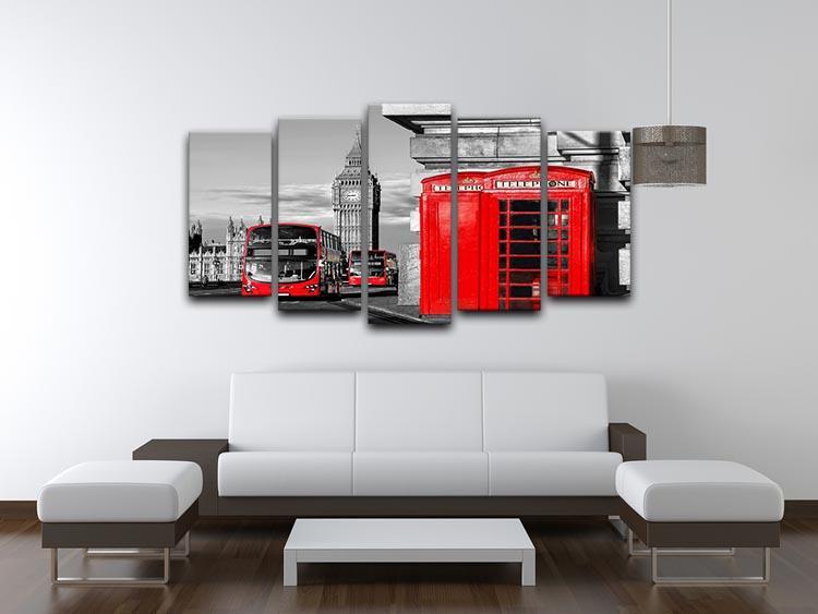 London symbols 5 Split Panel Canvas  - Canvas Art Rocks - 3