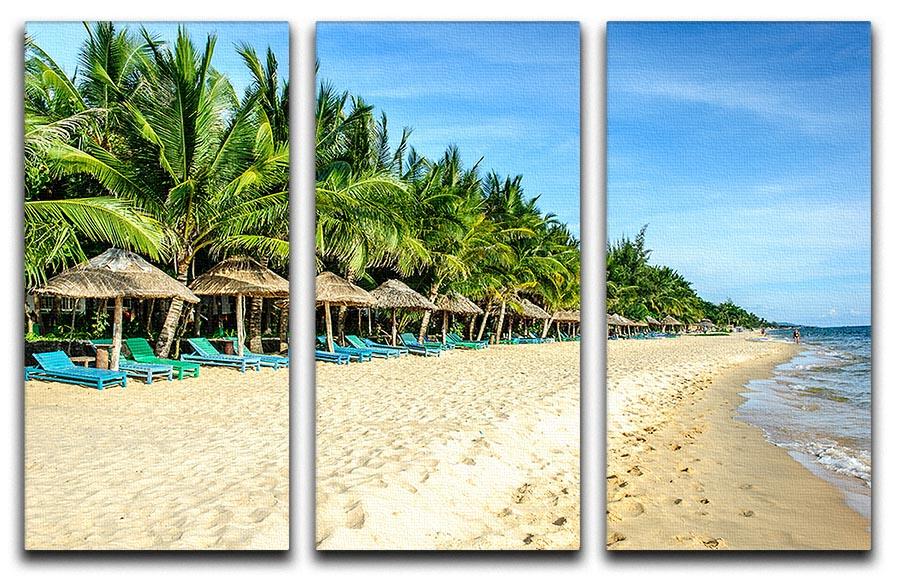 Long Beach Phu Quoc 3 Split Panel Canvas Print - Canvas Art Rocks - 1