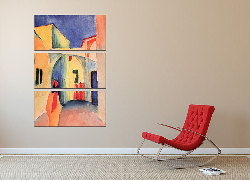Look in a lane by Macke 3 Split Panel Canvas Print - Canvas Art Rocks - 2