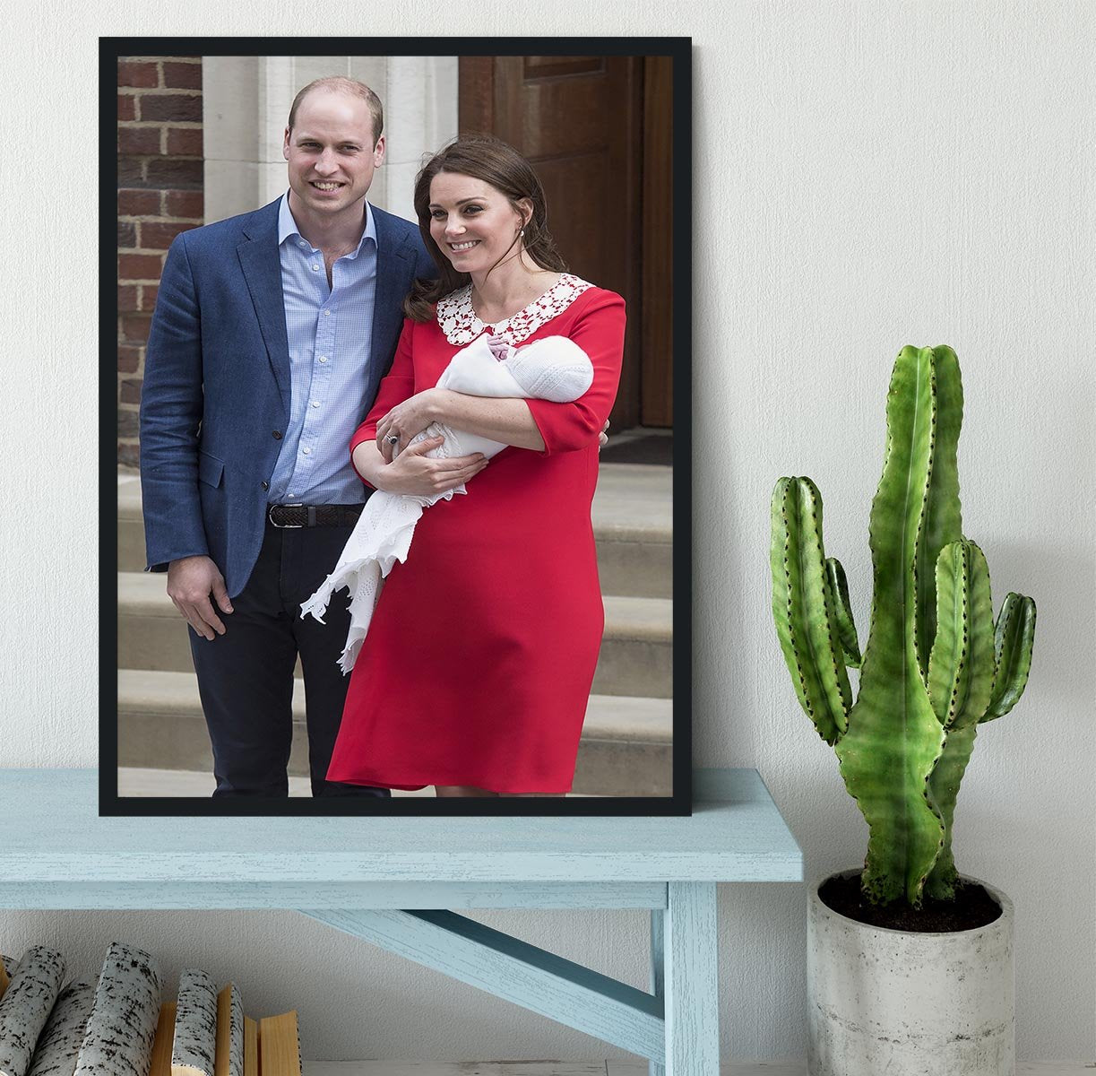 Louis Arthur Charles with the Duke and Duchess of Cambridge Framed Print - Canvas Art Rocks - 2