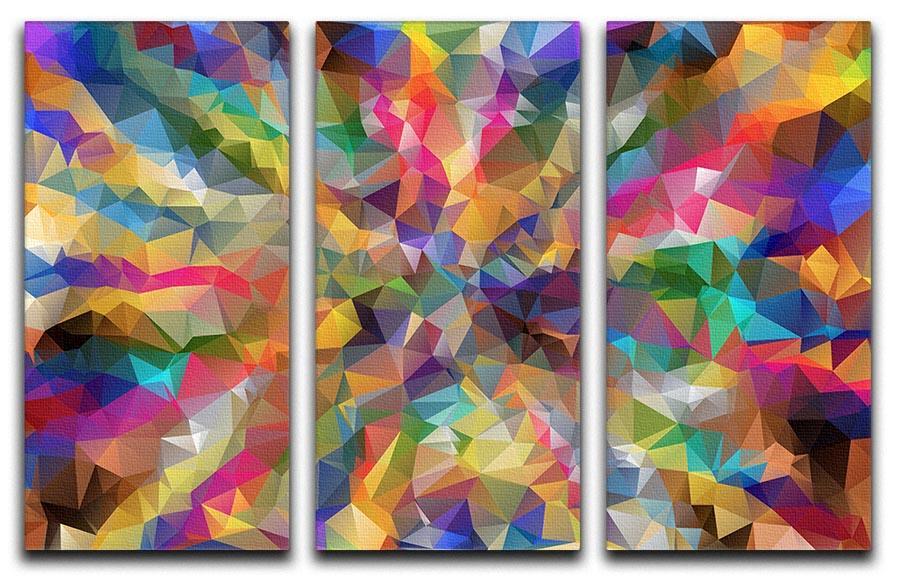 Low Poly 3 Split Panel Canvas Print - Canvas Art Rocks - 1