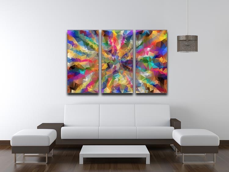 Low Poly 3 Split Panel Canvas Print - Canvas Art Rocks - 3