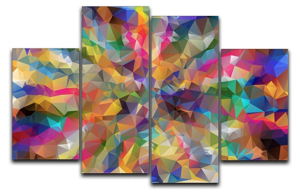 Low Poly 4 Split Panel Canvas  - Canvas Art Rocks - 1