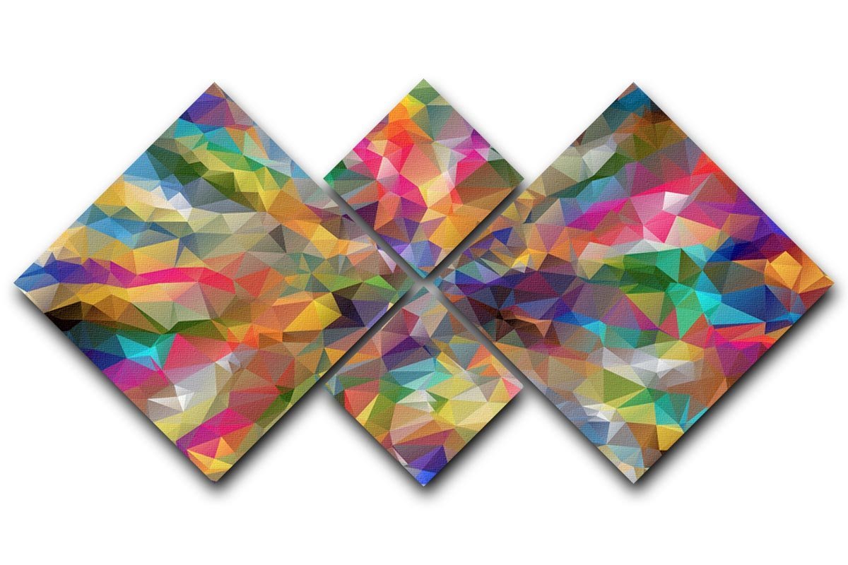 Low Poly 4 Square Multi Panel Canvas  - Canvas Art Rocks - 1