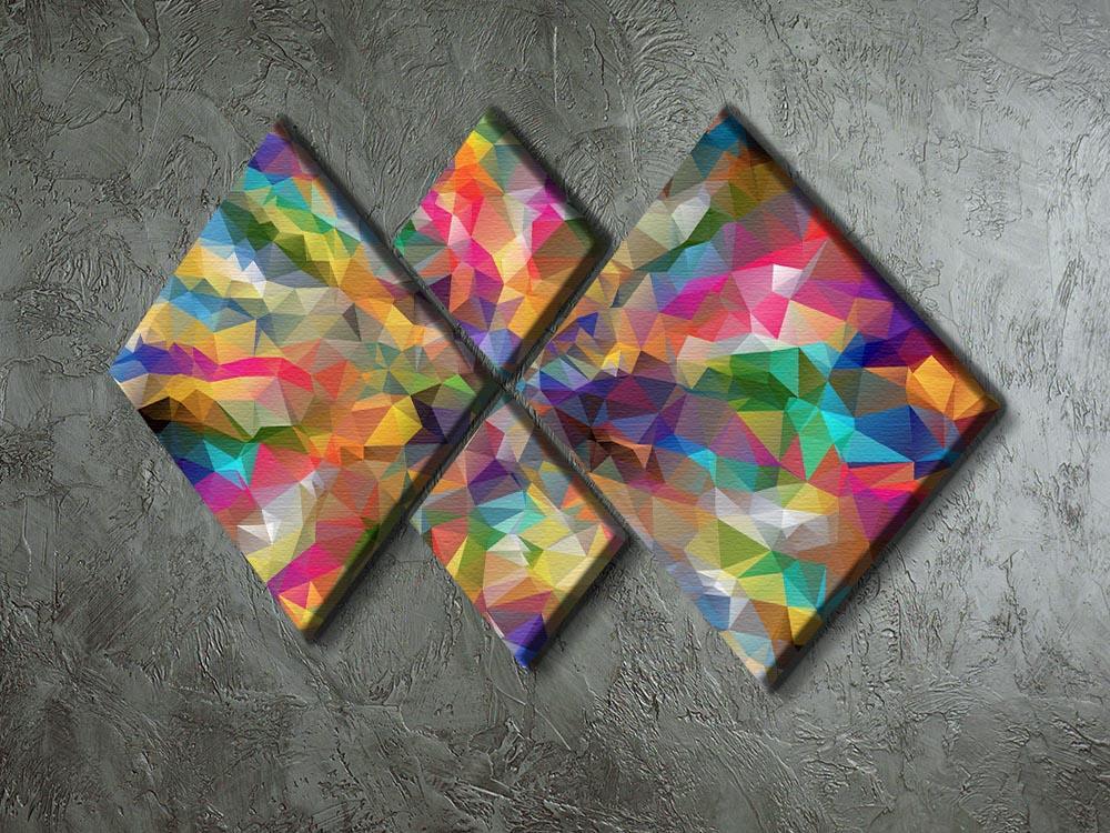Low Poly 4 Square Multi Panel Canvas - Canvas Art Rocks - 2