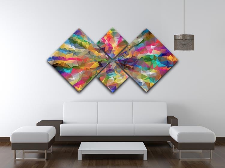 Low Poly 4 Square Multi Panel Canvas - Canvas Art Rocks - 3