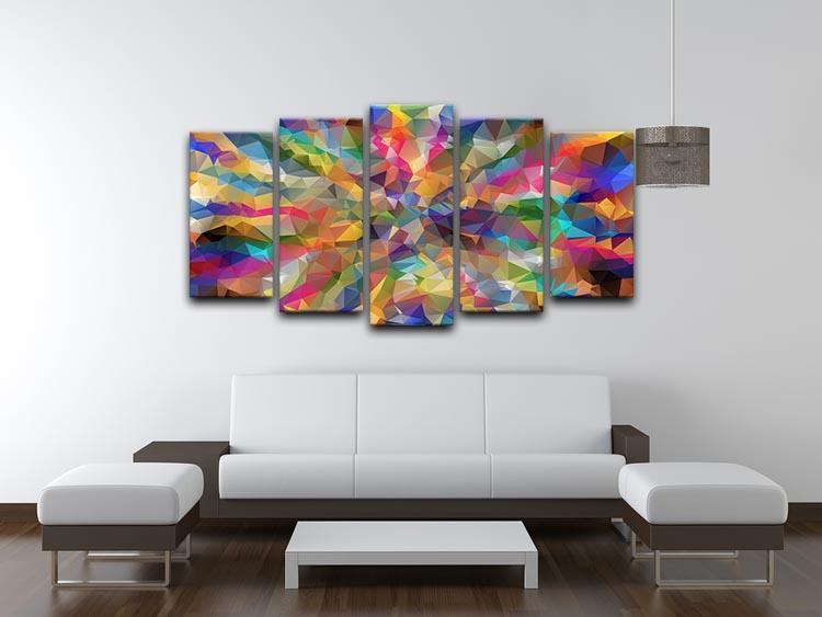 Low Poly 5 Split Panel Canvas - Canvas Art Rocks - 3