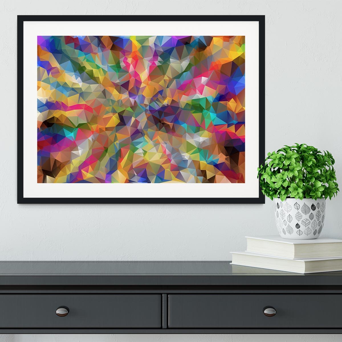 Low Poly Framed Print - Canvas Art Rocks - 1