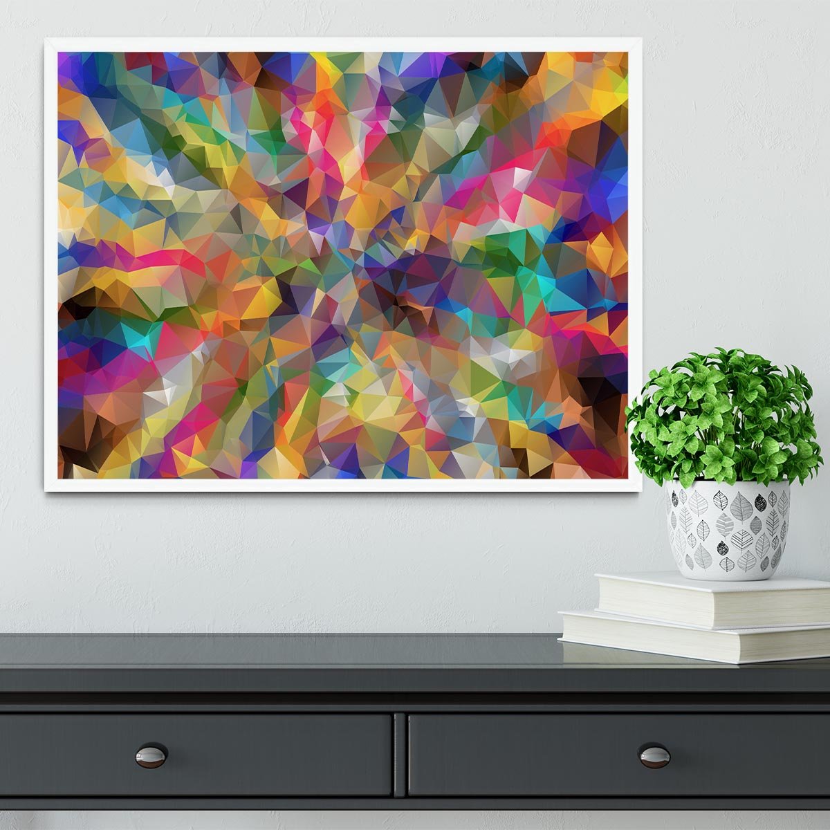 Low Poly Framed Print - Canvas Art Rocks -6