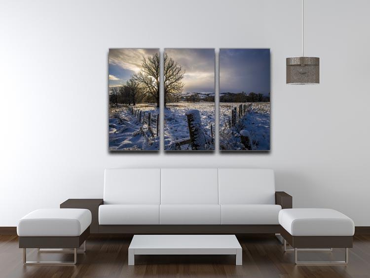Low light on a winters day 3 Split Panel Canvas Print - Canvas Art Rocks - 3