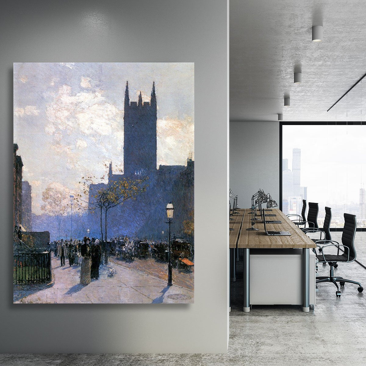 Lower Fifth Avenue by Hassam Canvas Print or Poster