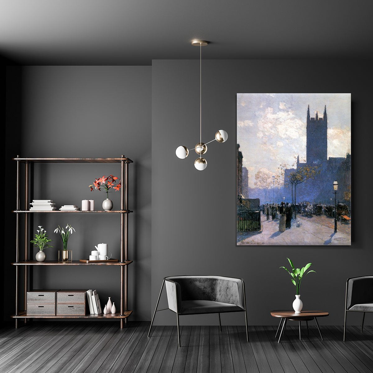 Lower Fifth Avenue by Hassam Canvas Print or Poster