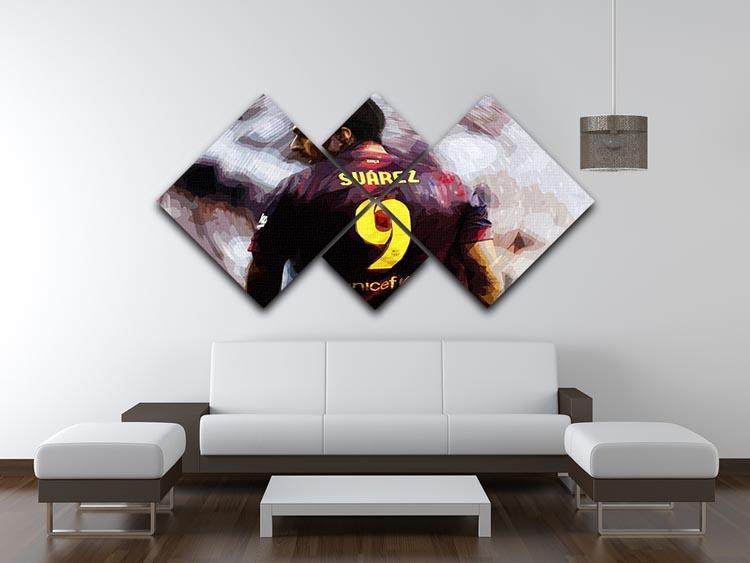 Luis Suarez Barcelona 4 Square Multi Panel Canvas - Canvas Art Rocks - 3