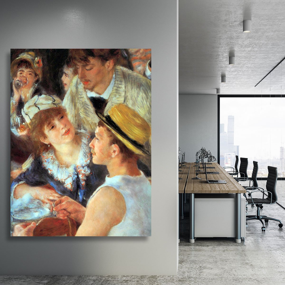 Lunch on the boat party detail by Renoir Canvas Print or Poster