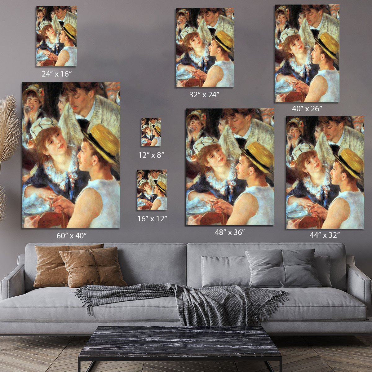 Lunch on the boat party detail by Renoir Canvas Print or Poster