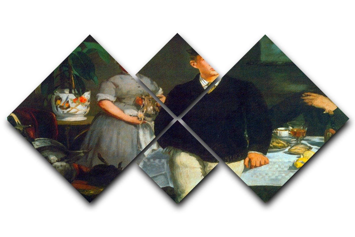 Luncheon by Manet 4 Square Multi Panel Canvas  - Canvas Art Rocks - 1