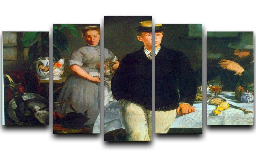 Luncheon by Manet 5 Split Panel Canvas  - Canvas Art Rocks - 1
