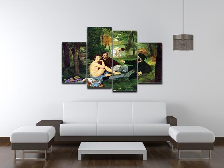 Luncheon on The Grass 1863 by Manet 4 Split Panel Canvas - Canvas Art Rocks - 3