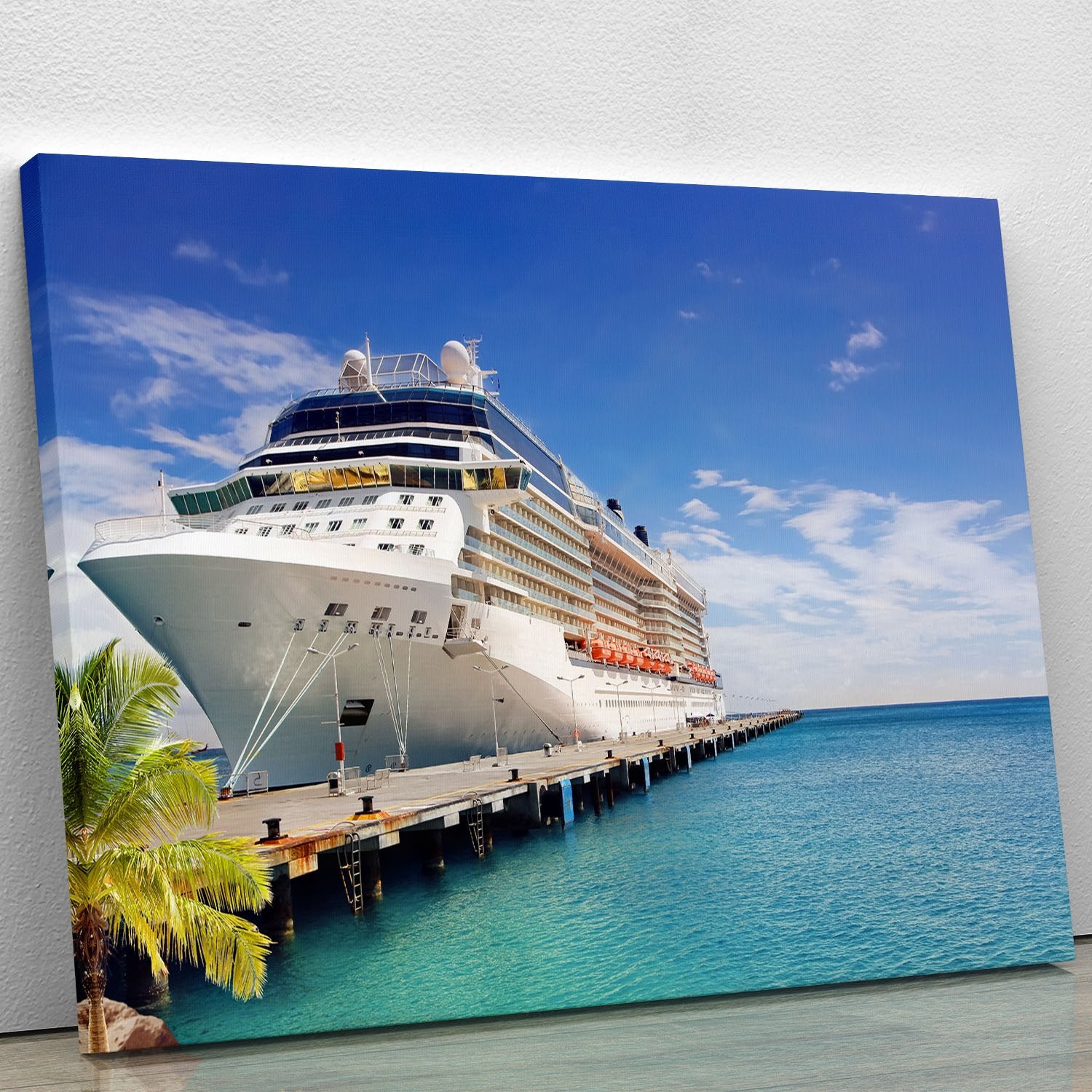 Luxury Cruise Ship in Port on sunny day Canvas Print or Poster