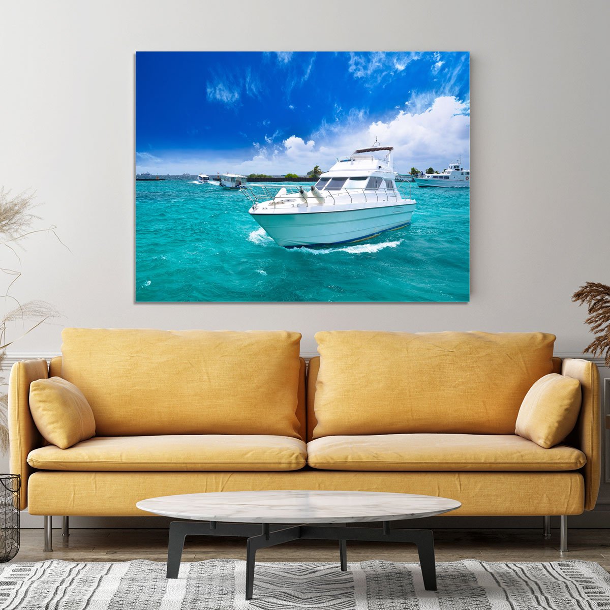 Luxury yatch in beautiful ocean Canvas Print or Poster