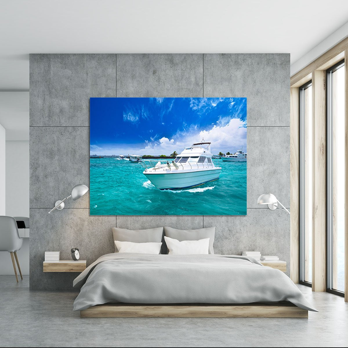 Luxury yatch in beautiful ocean Canvas Print or Poster