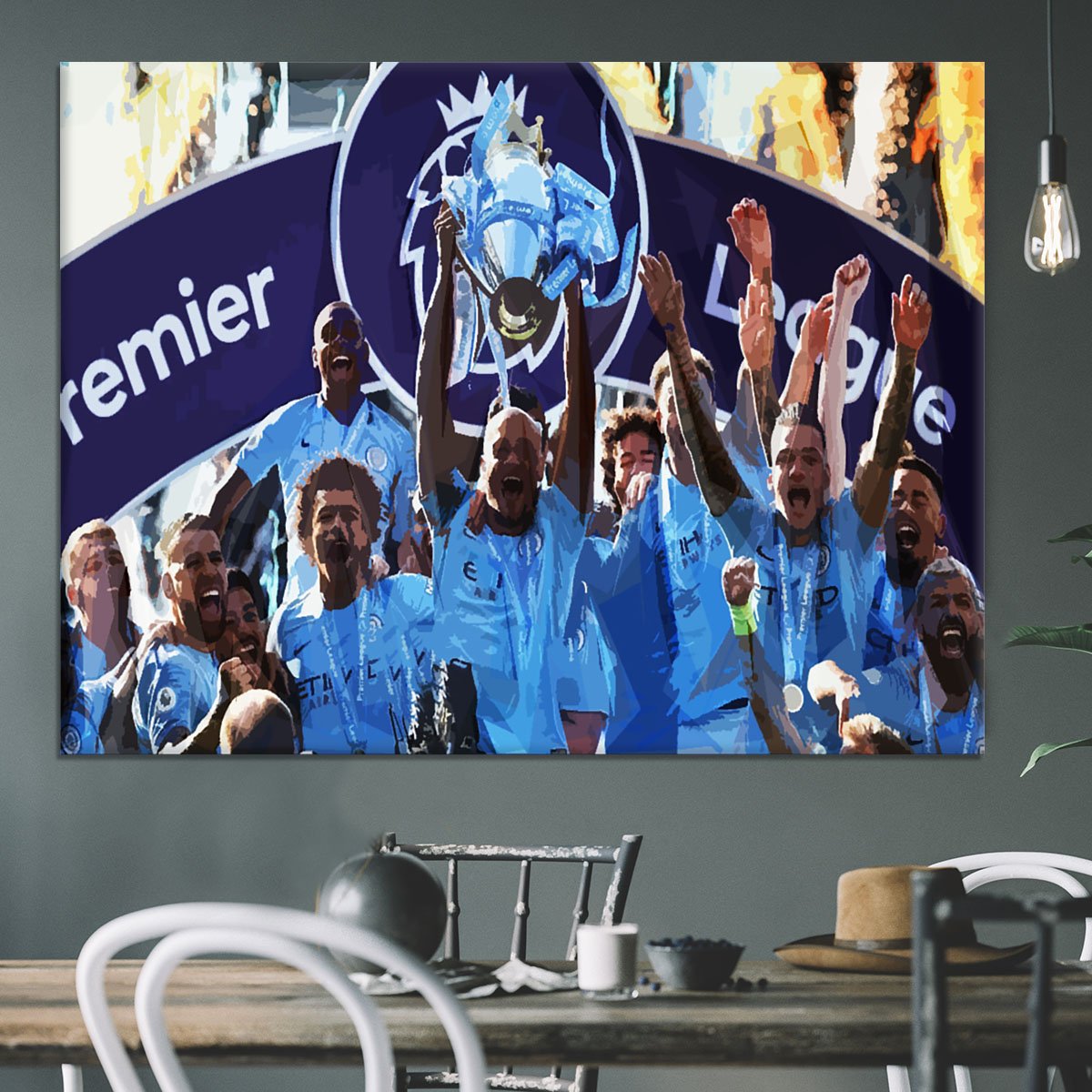 MANCHESTER CITY PREMIER LEAGUE WINNERS 2019 Canvas Print or Poster