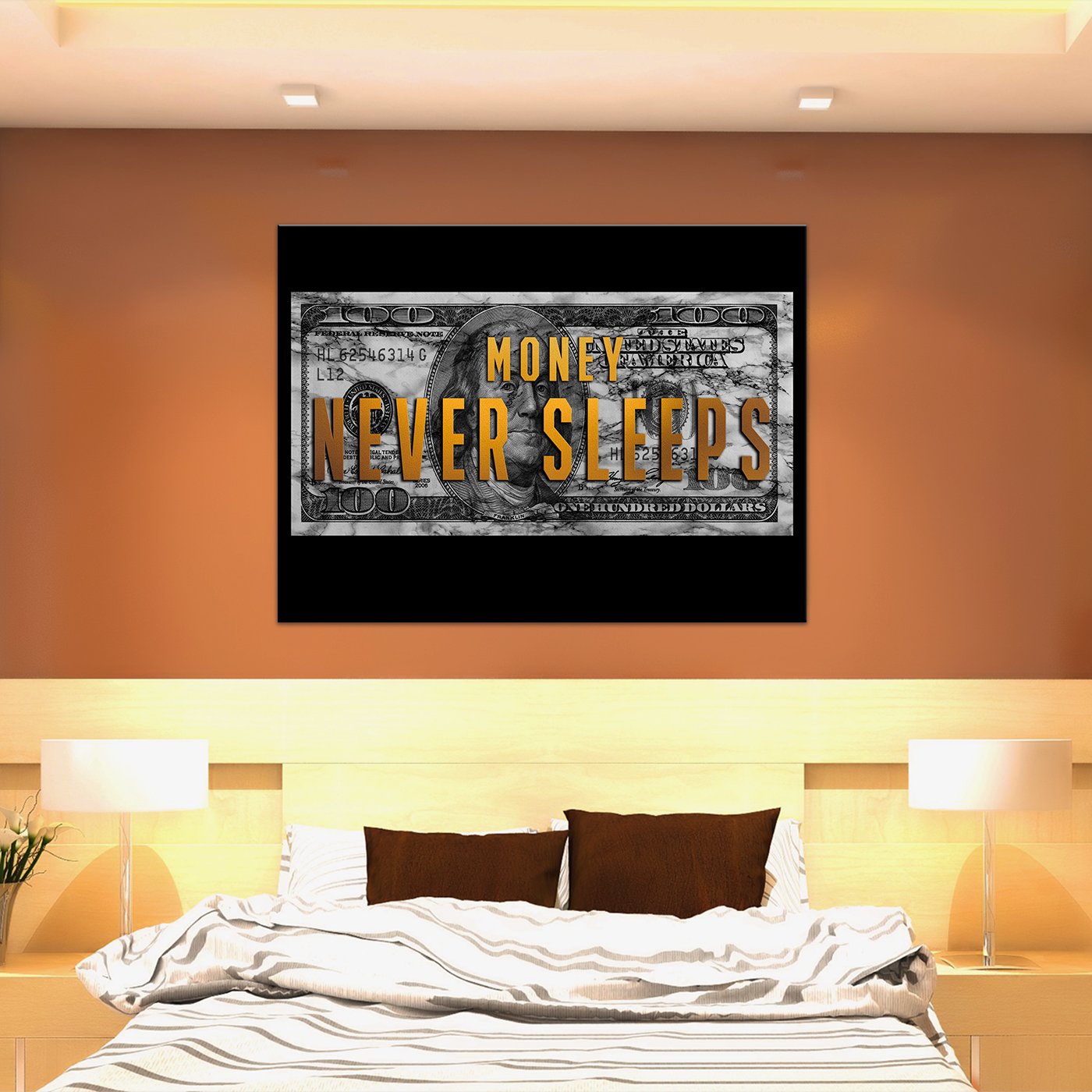 Money Never Sleeps Canvas