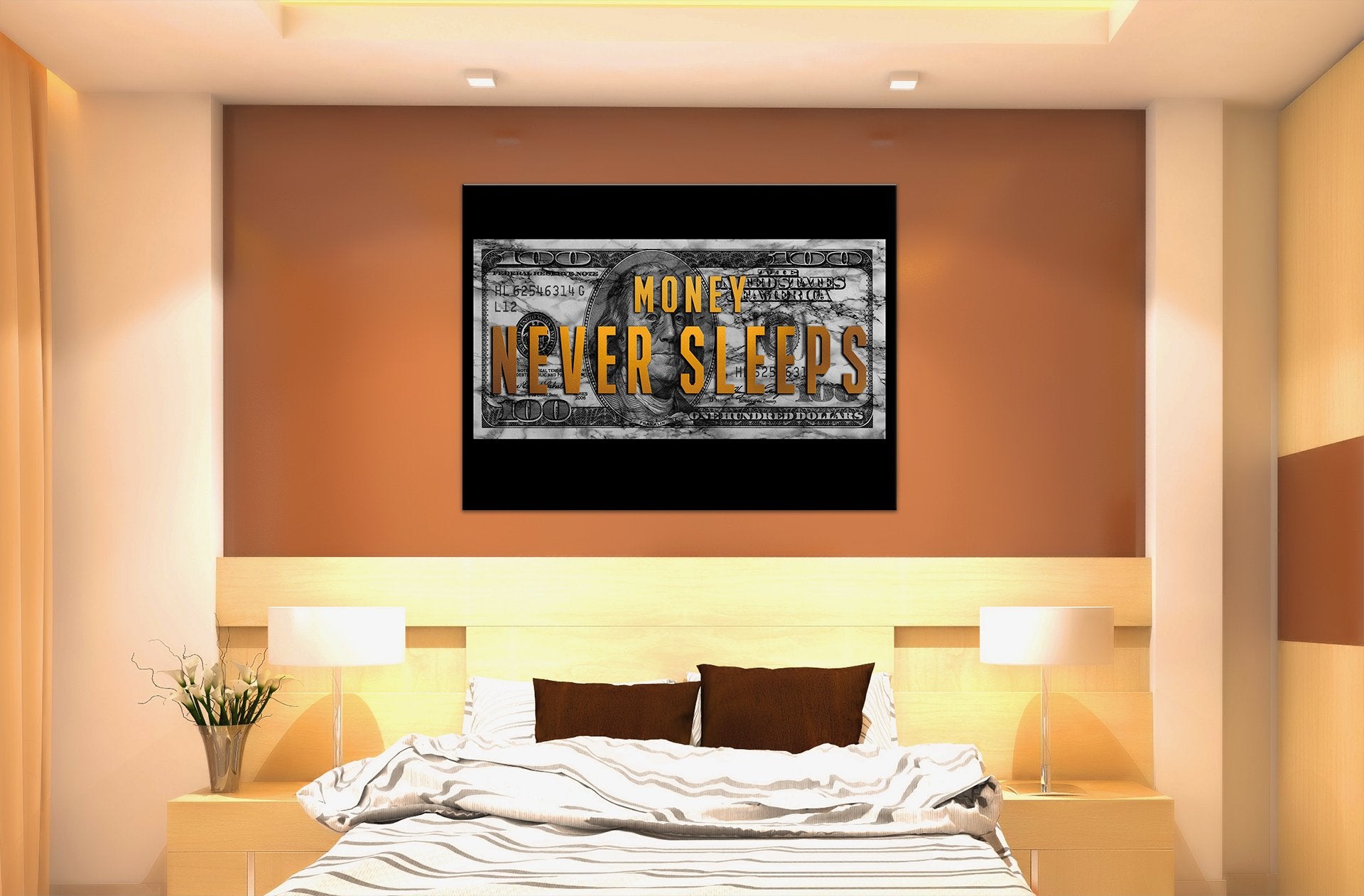 Money Never Sleeps Canvas