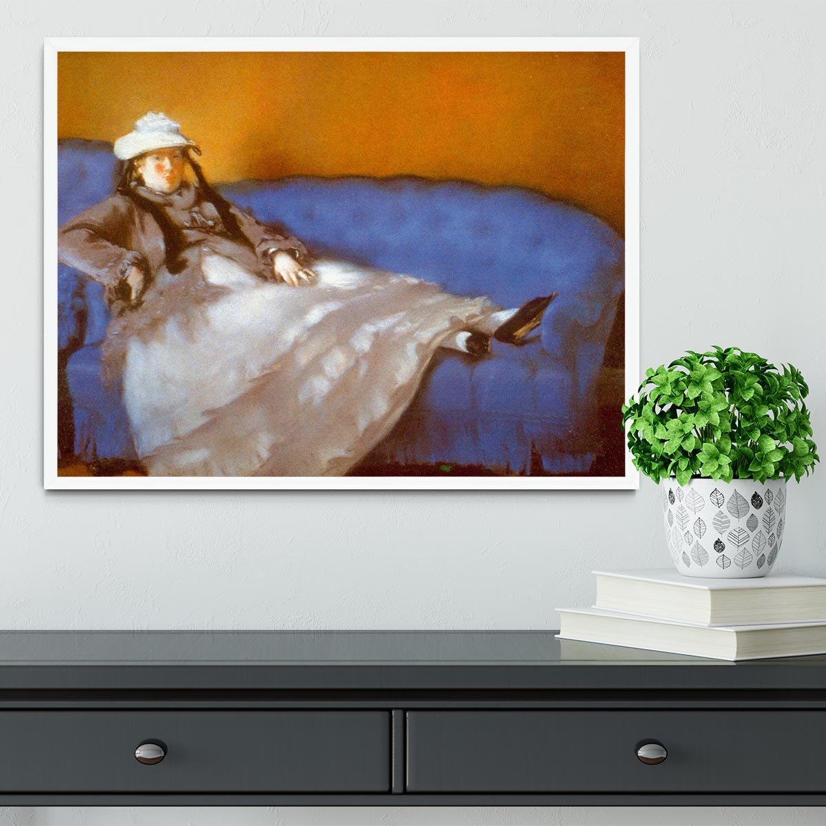 Madame Manet by Manet Framed Print - Canvas Art Rocks -6