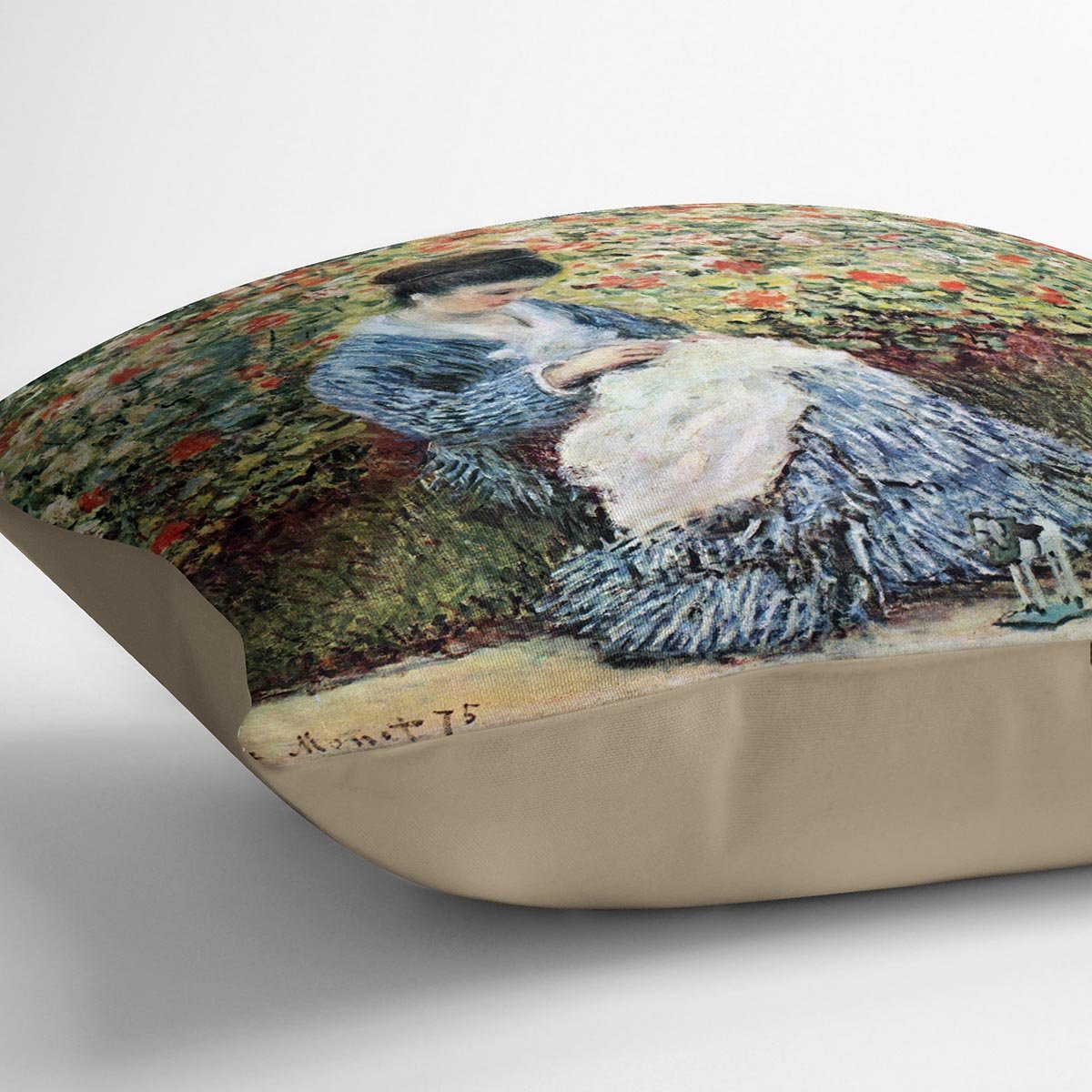 Madame Monet and child by Monet Throw Pillow