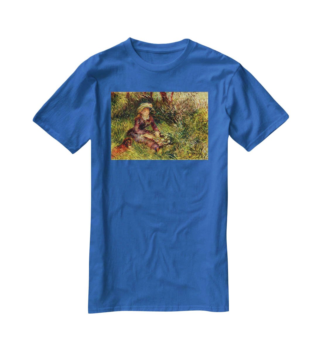 Madame Renoir with dog by Renoir T-Shirt - Canvas Art Rocks - 2