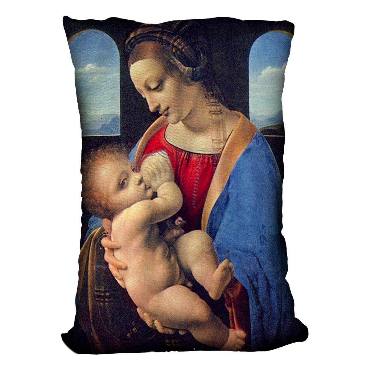 Madonna by Da Vinci Throw Pillow