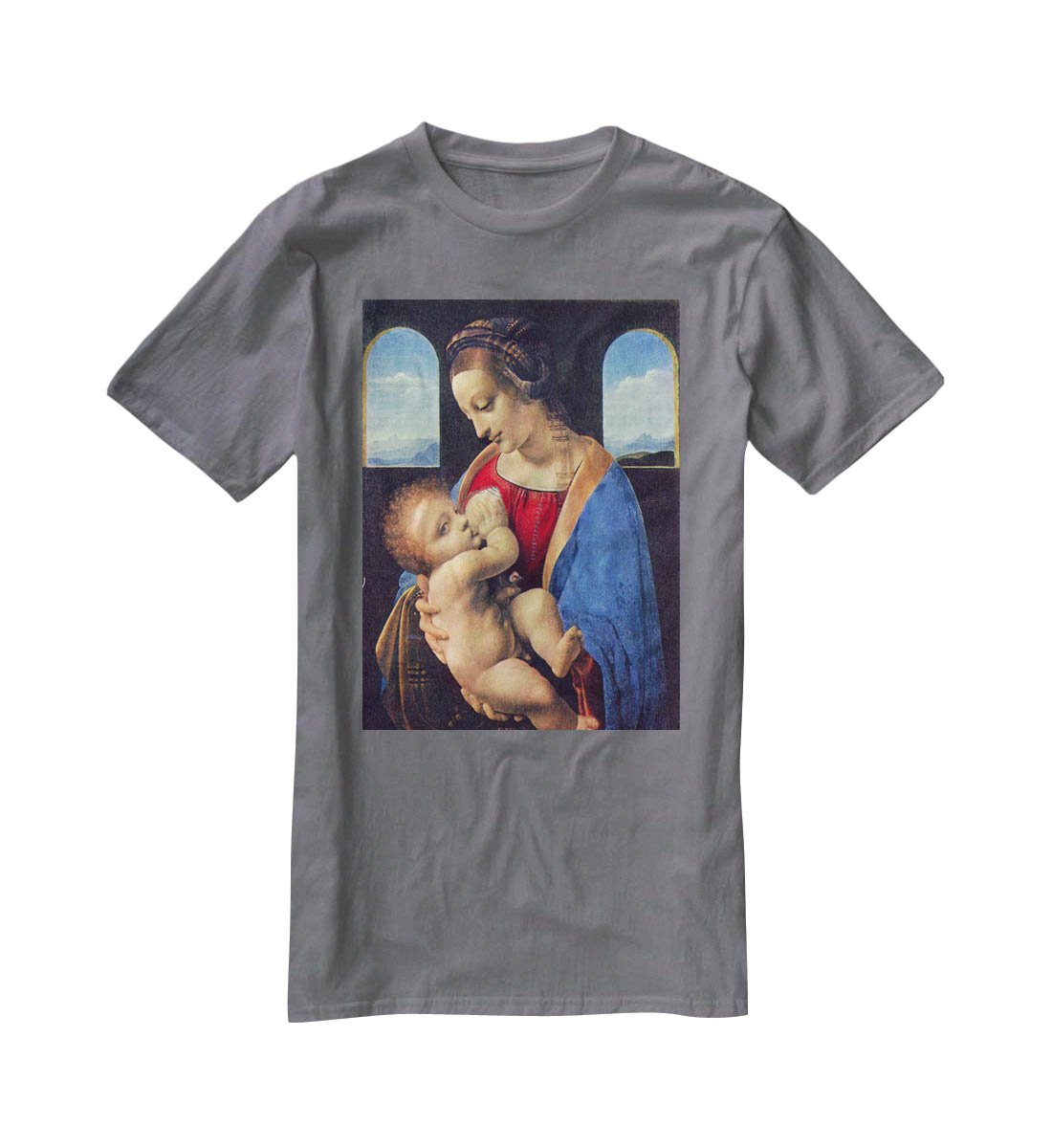 Madonna by Da Vinci T-Shirt - Canvas Art Rocks - 3