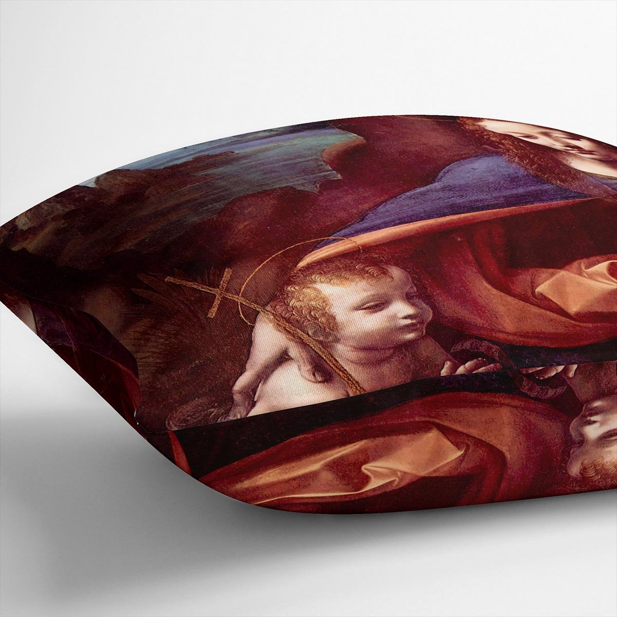 Madonna in the rock cave Detail by Da Vinci Throw Pillow