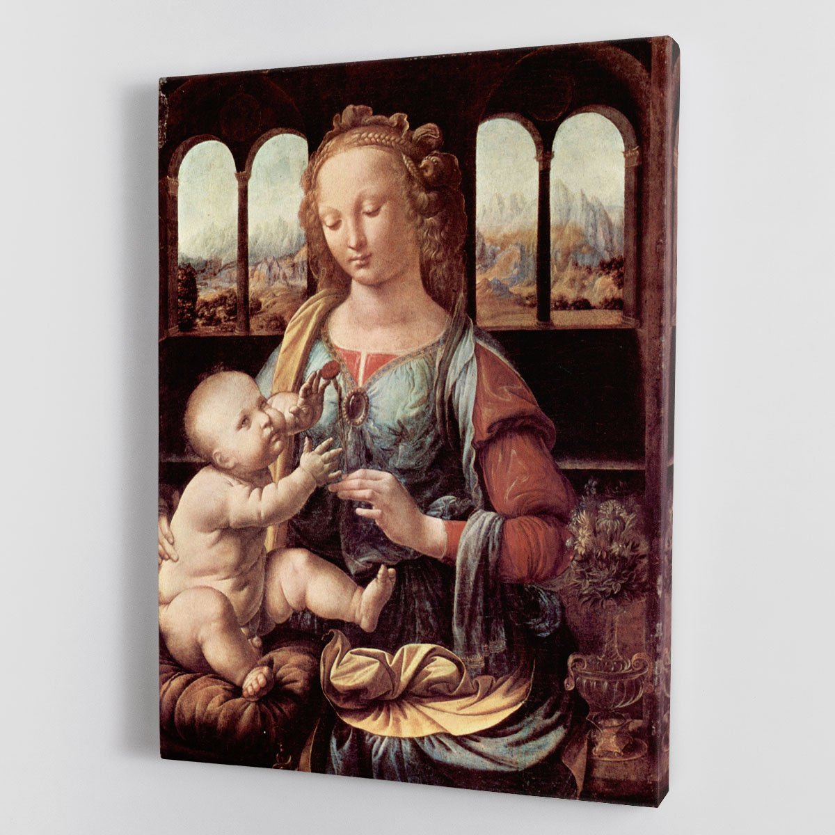 Madonna with the Carnation by Da Vinci Canvas Print or Poster
