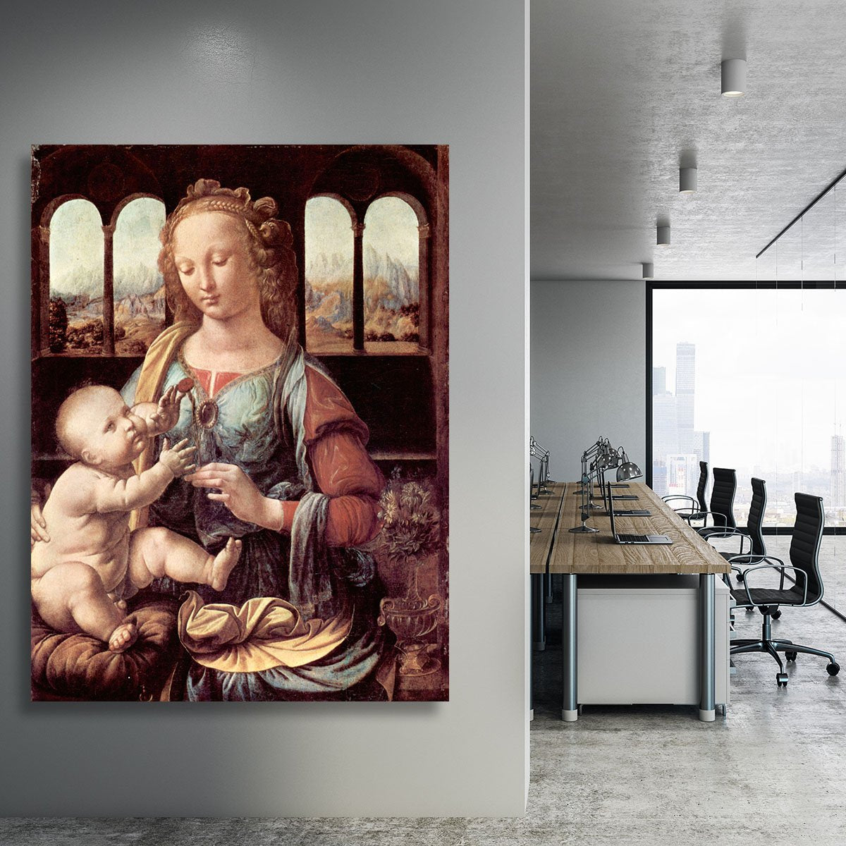 Madonna with the Carnation by Da Vinci Canvas Print or Poster