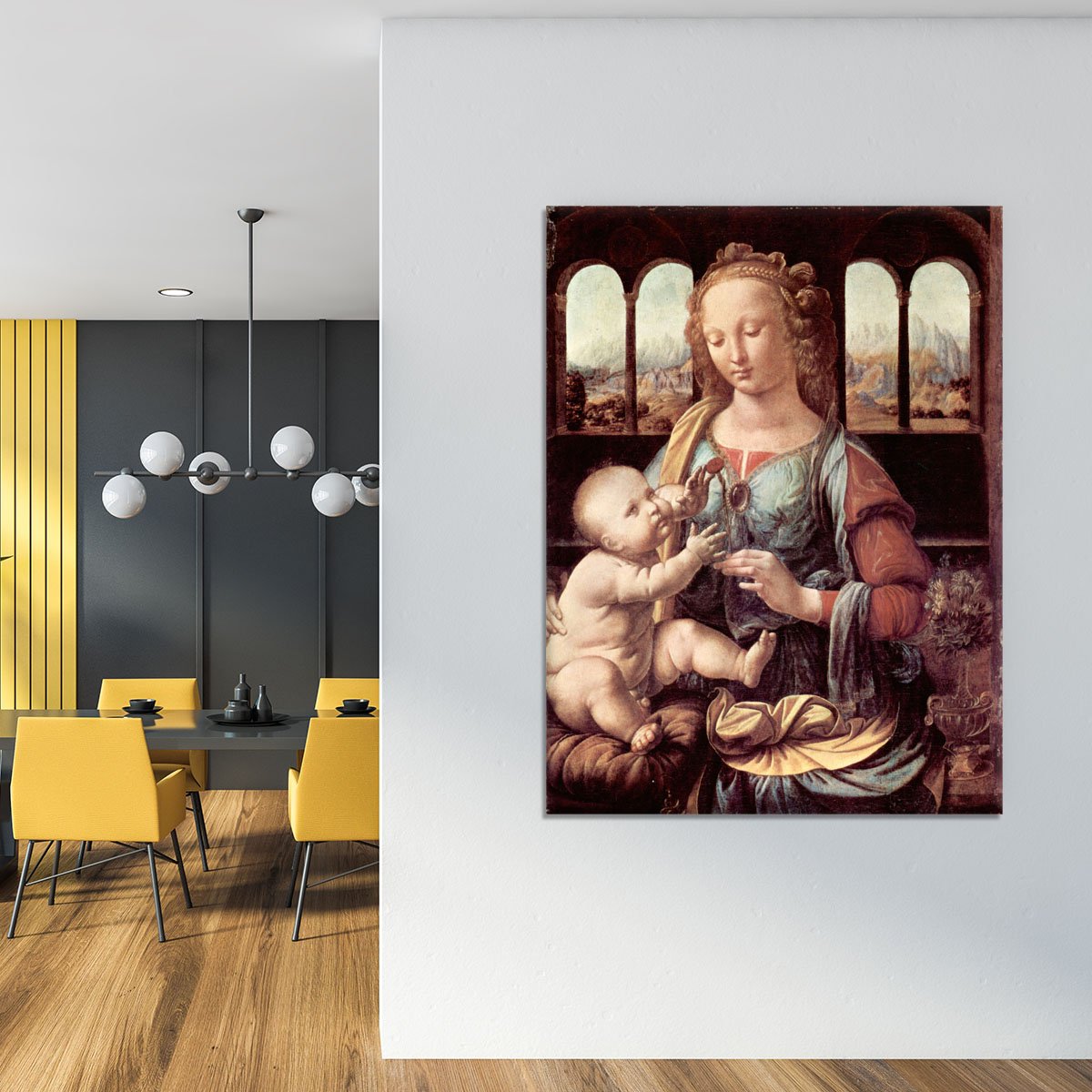 Madonna with the Carnation by Da Vinci Canvas Print or Poster
