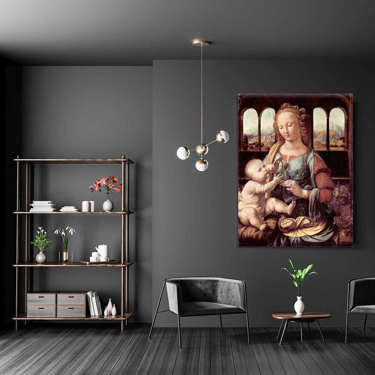 Madonna with the Carnation by Da Vinci Canvas Print or Poster