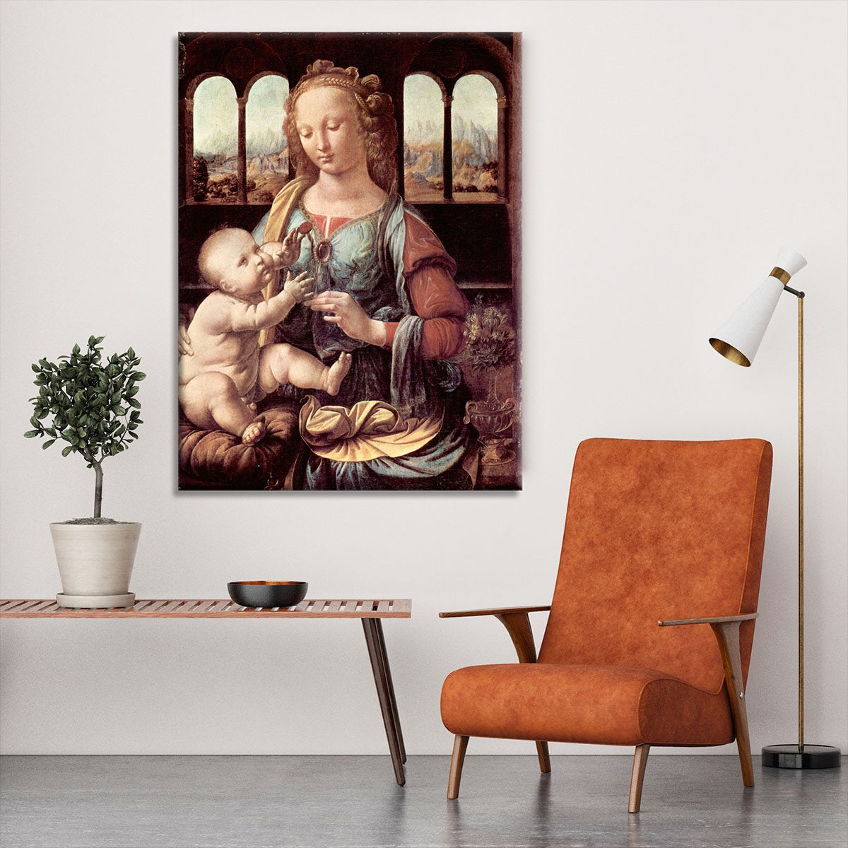Madonna with the Carnation by Da Vinci Canvas Print or Poster