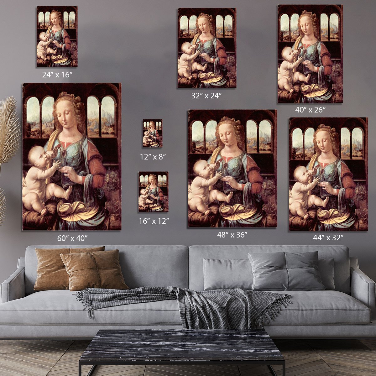 Madonna with the Carnation by Da Vinci Canvas Print or Poster
