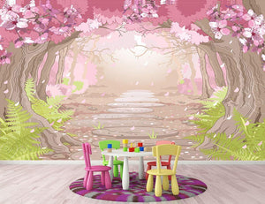 Magic spring forest Wall Mural Wallpaper - Canvas Art Rocks - 2