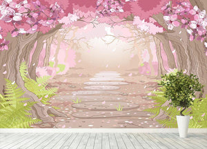 Magic spring forest Wall Mural Wallpaper - Canvas Art Rocks - 4