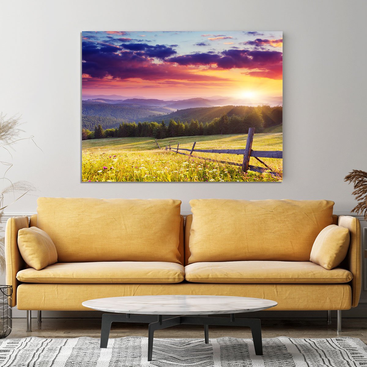 Majestic sunset in Carpathian Canvas Print or Poster