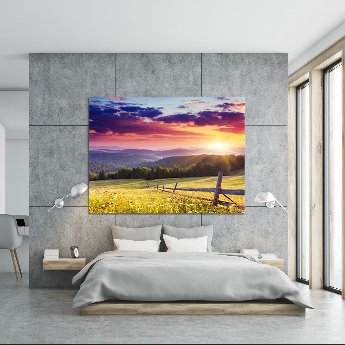 Majestic sunset in Carpathian Canvas Print or Poster